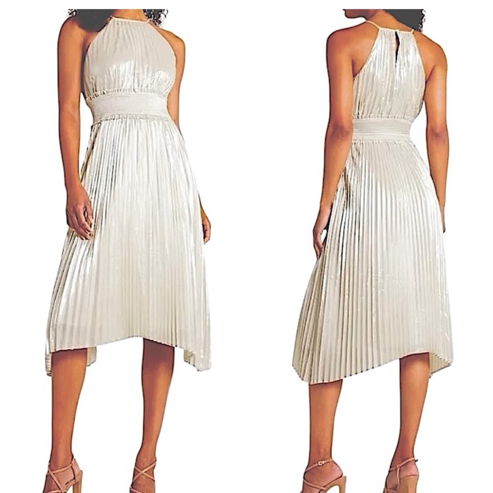 NWT EXPRESS metallic halter dress